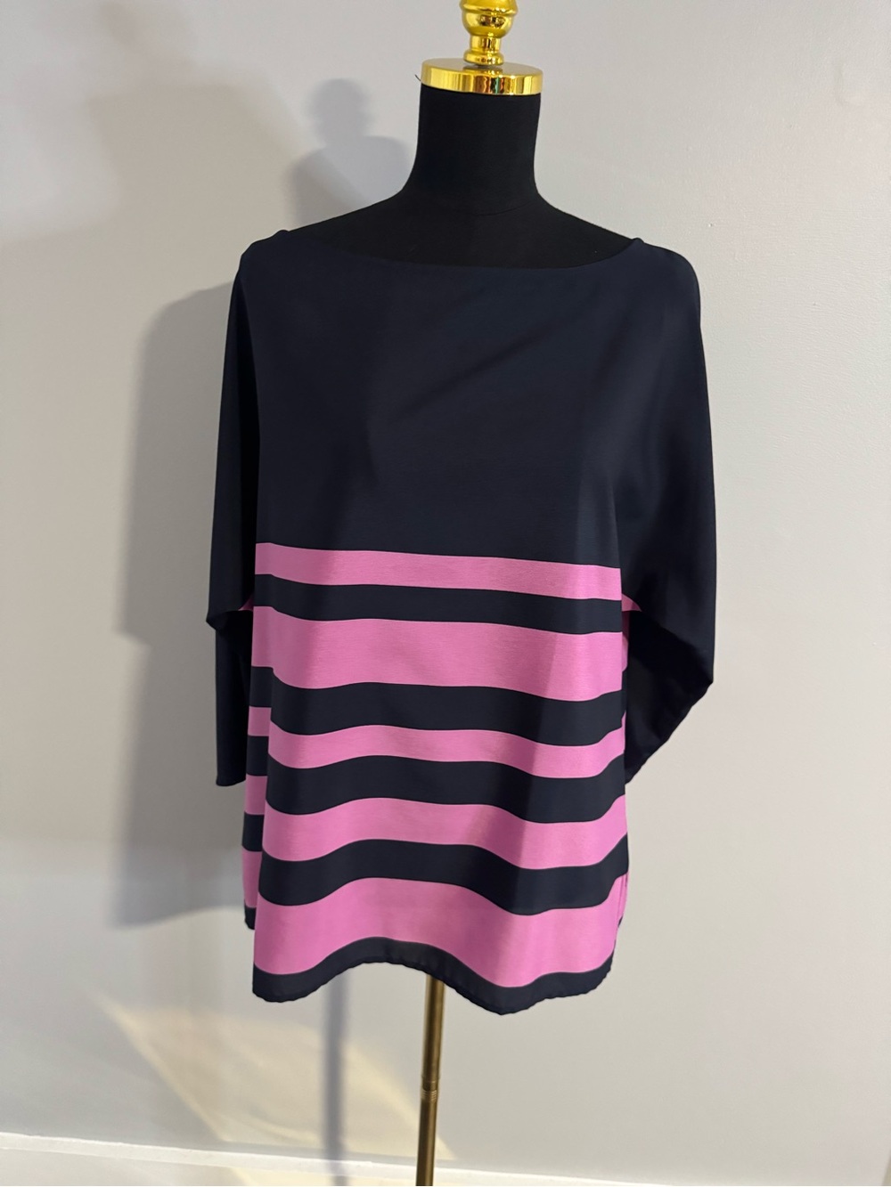 Ann Taylor Loft Colorblock Striped Dolman Sleeves Blouse Size Large